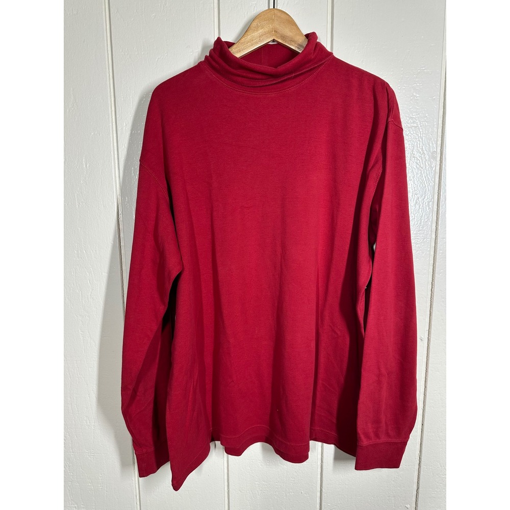 Croft & Barrow Turtleneck Mens XLT Red Long Sleeve Knit Shirt Solid Casual 7666